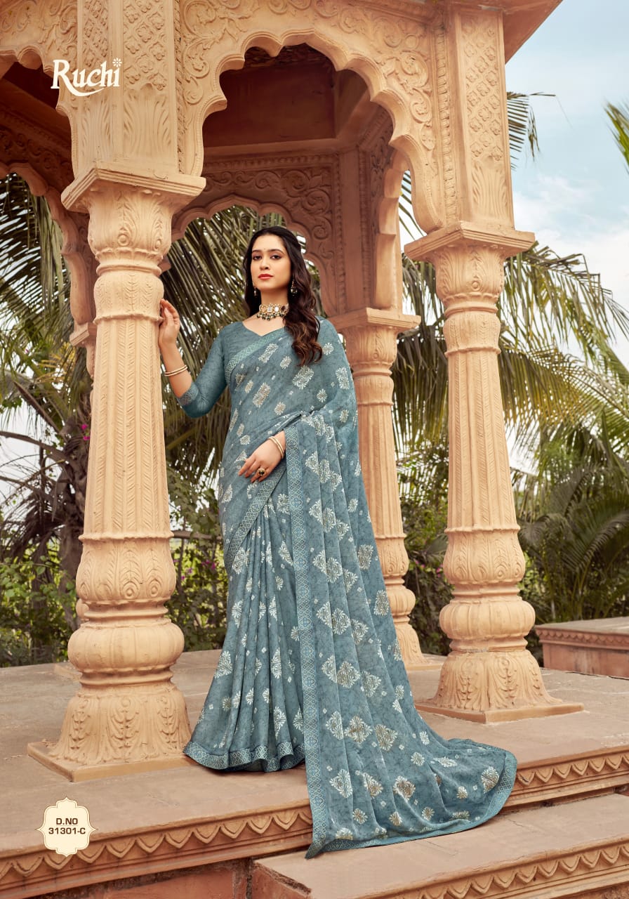 Simayaa Vol 23 By Ruchi Chiffon Printed Sarees Wholesale Clothing Suppliers In India